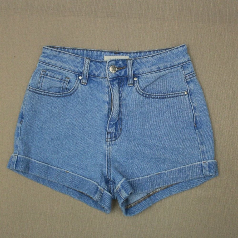 Pacsun High Waist Mom Shorts Women's Size 24 Cuffed Medium Wash Denim